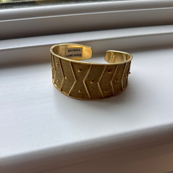 Greek Gold Handmade Cuff Bracelet - Picture 1 of 5